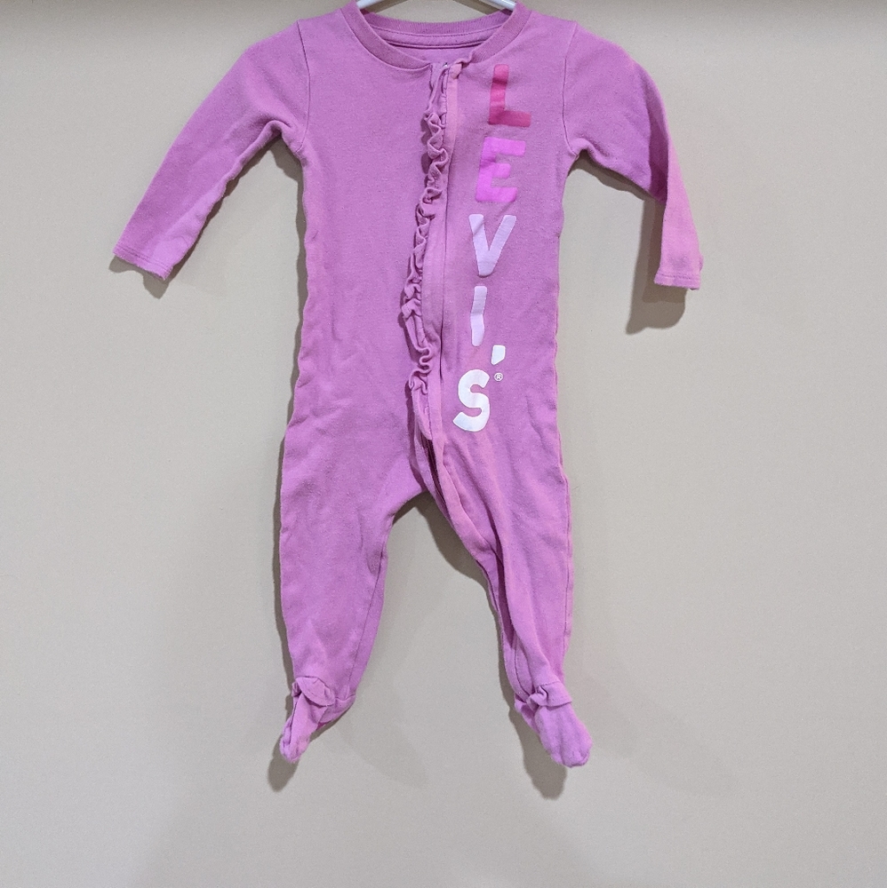 Levi's pink/fushia zip up footie/sleeper